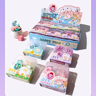 Children's DIY card brick sticker toy flow oil goo card suit cute goo plate goo card hanging decoration hand account material bag