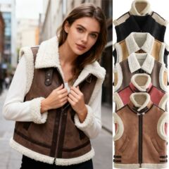 AliExpress クロスボーダー外国貿易ヨーロッパとアメリカの服 2025 秋と冬の新しい毛皮ワンピースフリーススプライシングベストベスト