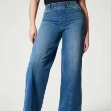 2023 Amazon European and American Foreign Trade Denim Loose Comfortable Elastic Women's Jeans Wide Leg Pants