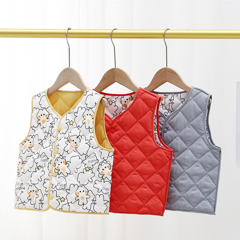 Chaleco para niños 2023 otoño e invierno nuevo desgaste de doble cara niños y niñas bebé abajo Chaleco de algodón chaleco ventas directas de fábrica