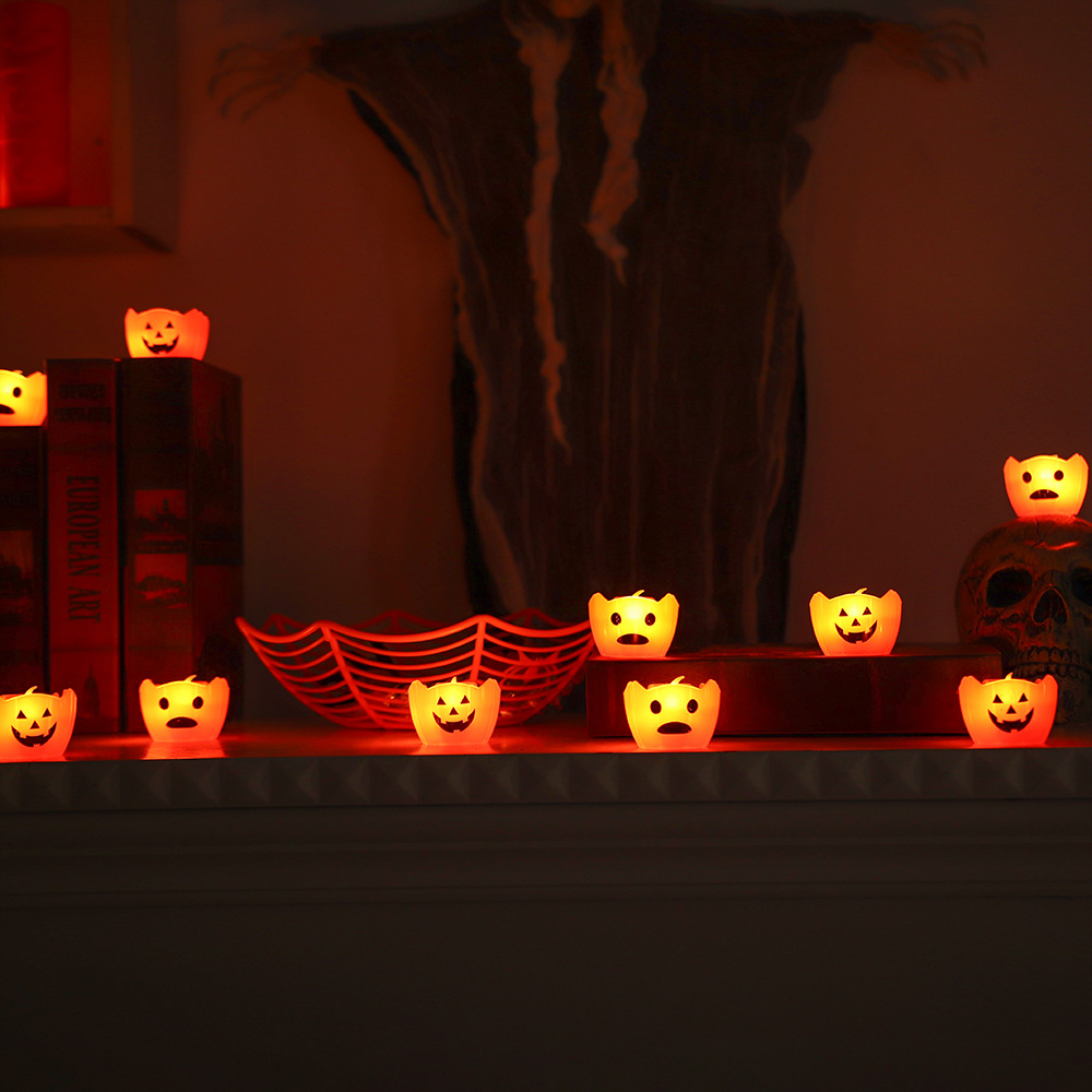 Halloween lámpara de calabaza fiesta decoración de atmósfera lámpara de decoración led juguetes luminosos electrónicos lámpara de vela de calabaza