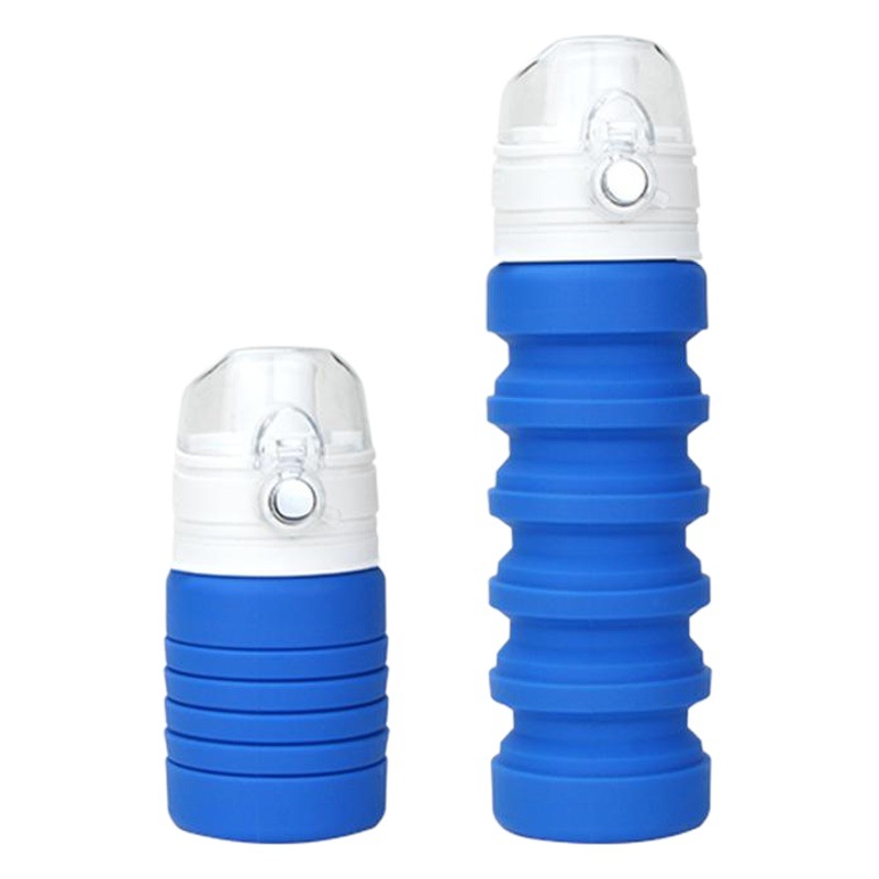 Amazon nueva botella de agua plegable deportes al aire libre botella de agua de silicona montañismo ciclismo botella de agua de silicona se puede imprimir logotipo