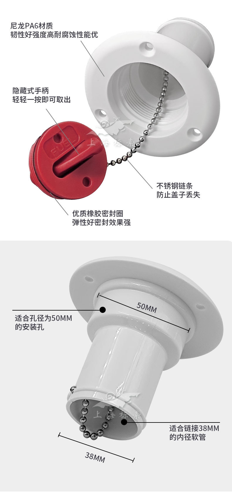 BS water tank cover RV water inlet yacht fuel filler Port ATV chain fuel tank cover RV accessories water tank Port