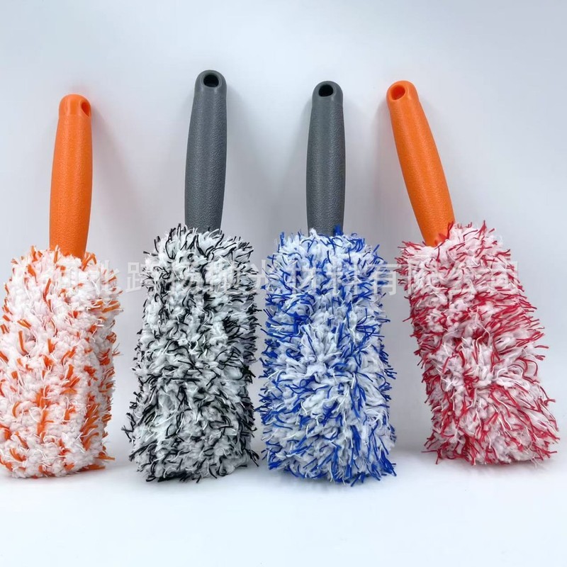 Microfiber long handle tire brush beauty car wash supplies tool cleaning plush tire brush car wash beauty