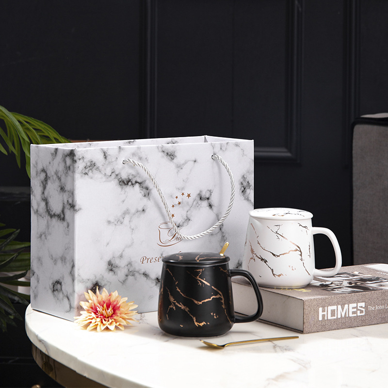 Creative mug big belly ceramic cup Nordic ins coffee cup personalized marble home office cup