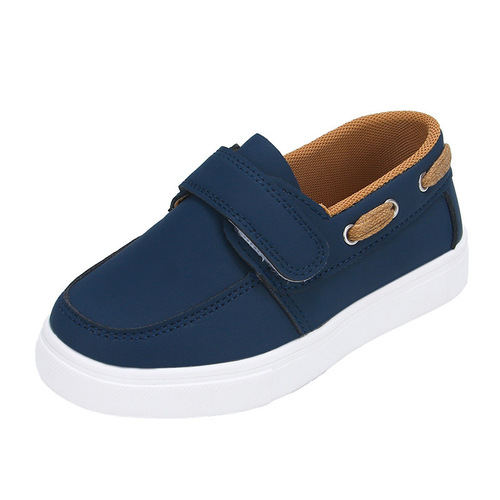 Spring and Autumn Lightweight Soft Sole Breathable Matchable Boys' One-Piece Loafers Casual Board Shoes Leather Shoes
