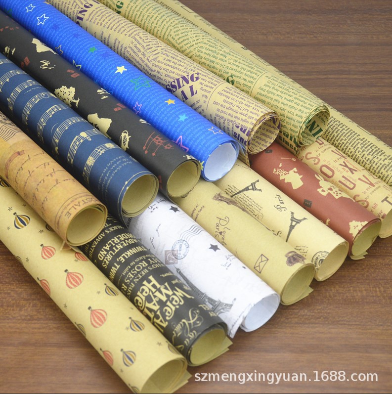 Papel de regalo para productos terminados, en rollo individual, para cajas de regalo de cumpleaños, papel de regalo infantil con dibujos animados para días festivos, papel decorativo