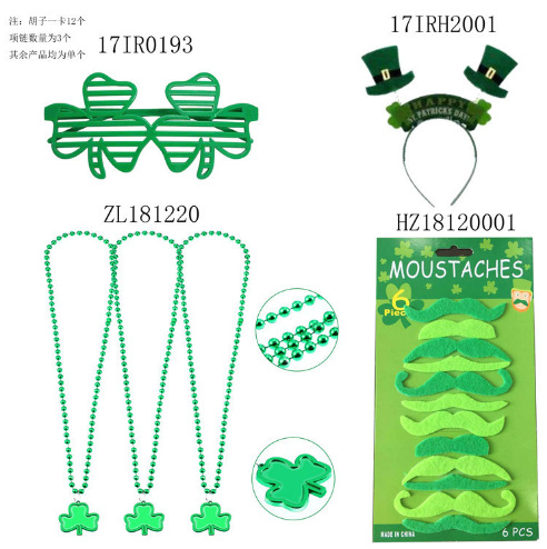 En stock irlandés Festival verde adornos traje St. Patrick Shamrock Festival Fiesta traje