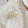 Fashionable big metal elegant crab pin, acrylic brand shark, hairgrip from pearl, light luxury style