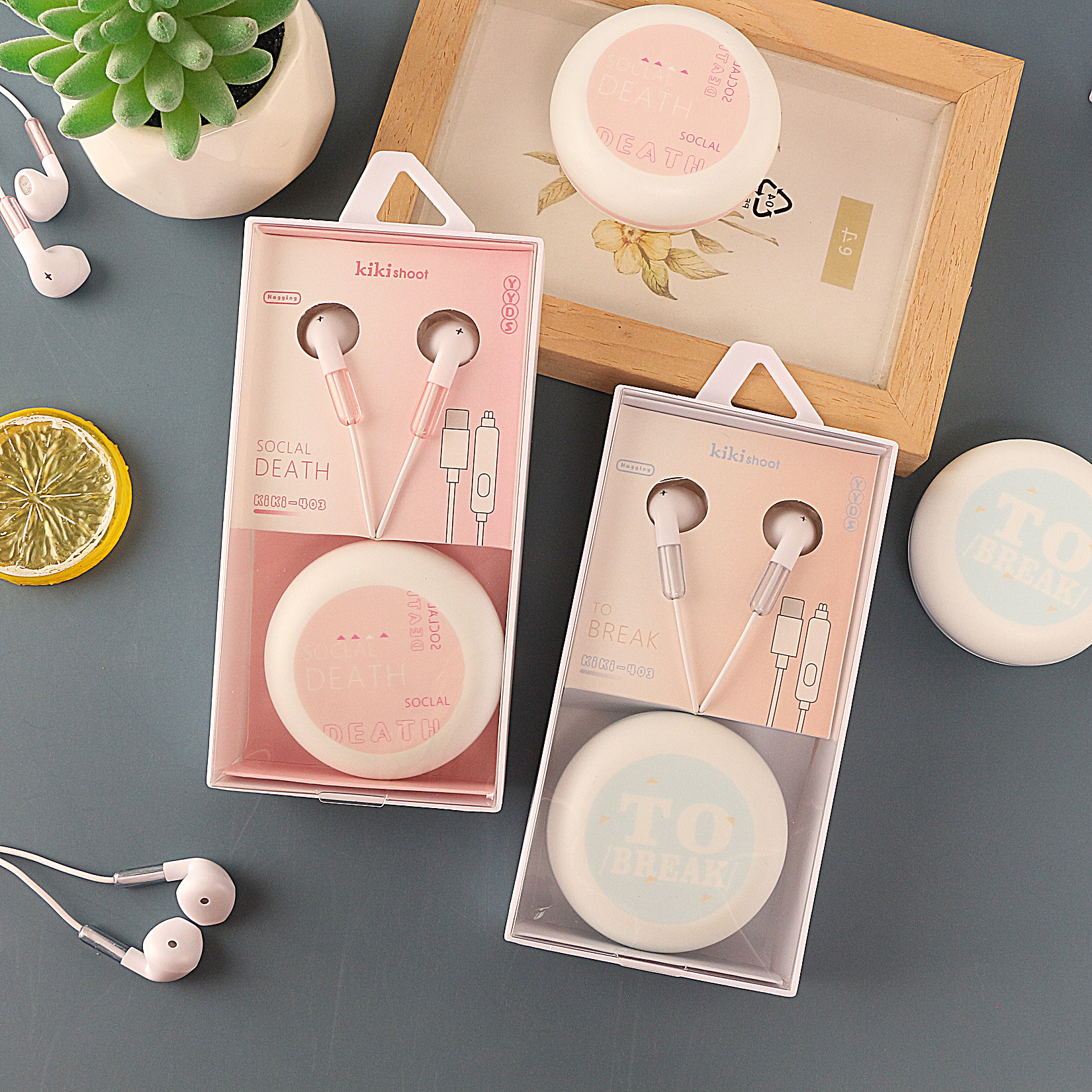 Wired Earphones With Cartoon Design For Type-c Usb Devices_voghion.com