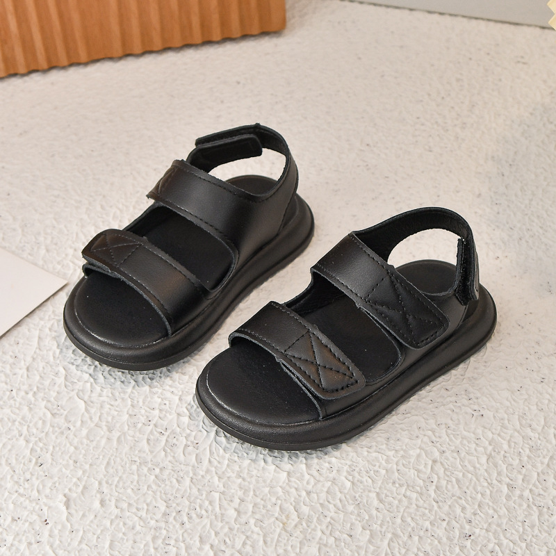 Sandalias de verano para niños al por mayor, fondo suave de velcro para niñas, sandalias de estilo explosivo transfronterizo de todo fósforo, zapatos de playa coreanos