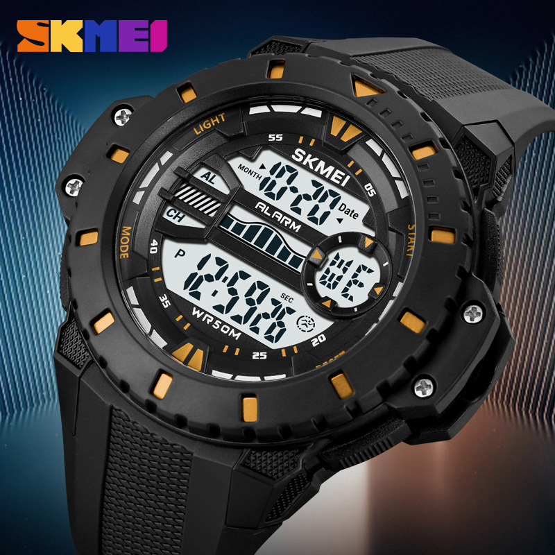 Reloj Electrónico Deportivo de Esfera Grande para Hombre 1885 de PU y ABS, Cronómetro, Impermeable 50m image 2