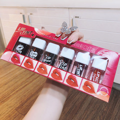 絢彩六支裝套盒唇釉鏡面水光嘟嘟滋潤不沾杯素顏顯白口紅水跨境