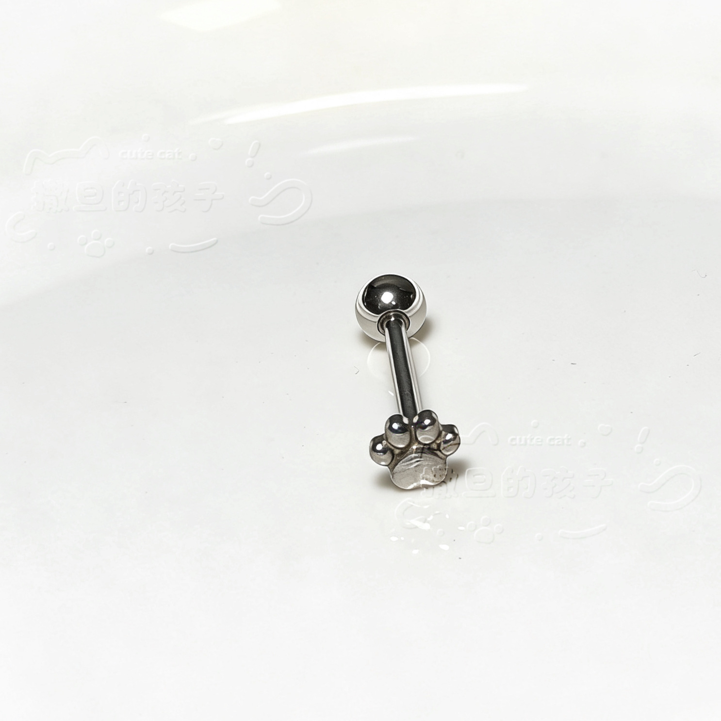 Satan's Children Cambridge Notes Tongue Piercing Barbell 12mm 1.6mm Stainless Steel Spicy Girl Style Tongue Ring detail image 7