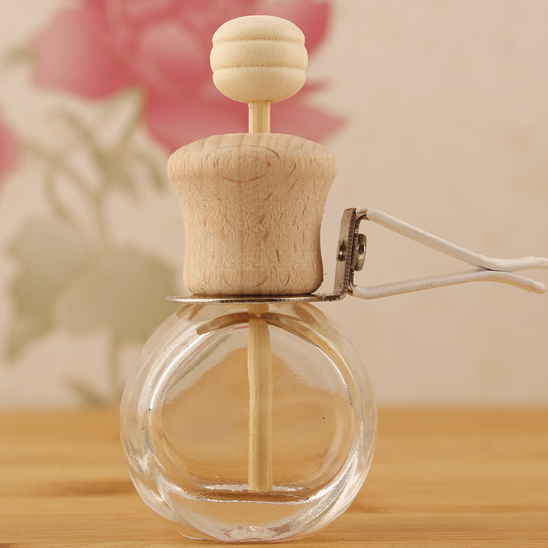 Clip de aromaterapia de coche, texto auspicioso, botella vacía, botella volátil, decoración de salida de aire de coche, fragancia de coche linda de dibujos animados