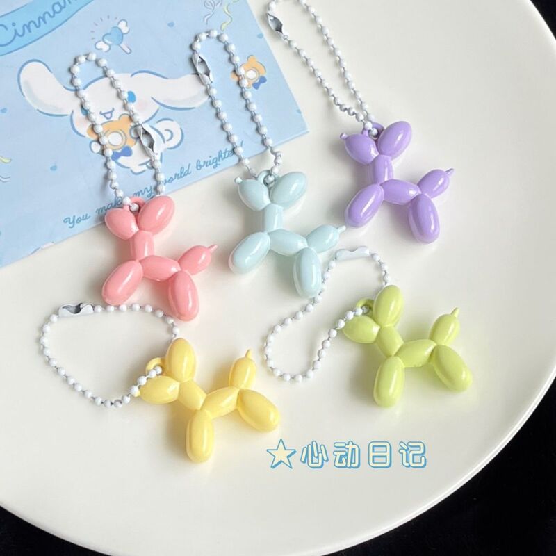 Gentle Cream Color Bella Dog Key Chain Ins Cute Girl Heart Schoolbag Pendant Girlfriend Couple Gift Hanging Ornaments