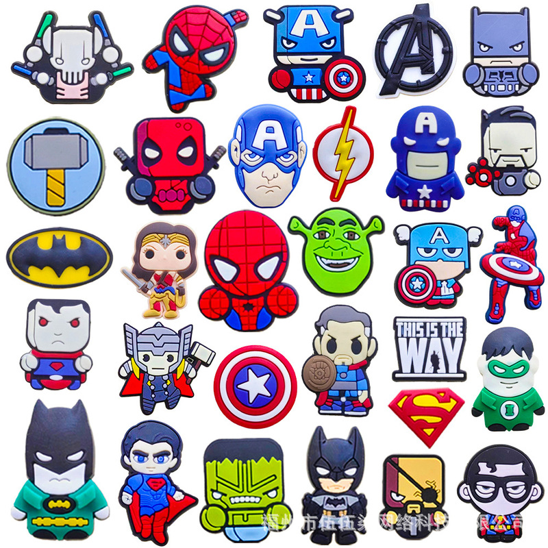 Marvel Super Hero Hole Shoes Shoes Flower Diy Shoes Pvc Soft Glue Shoe Buckle Cartoon Anime Batman Spiderman Marvel Super Hero Hole Shoes Shoes Flower Diy Shoes Pvc Soft Glue Shoe Buckle Cartoon Anime Batman Spiderman