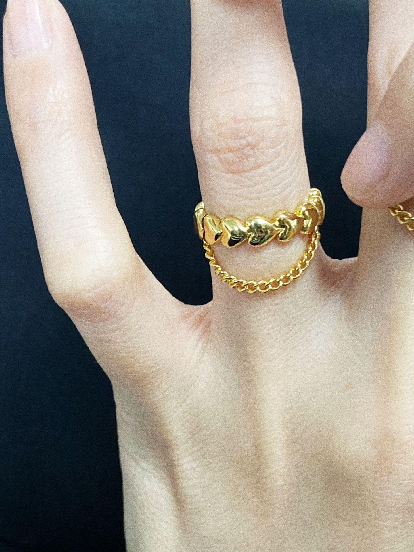 Simple Style Heart Shape Copper Plating Rings 1 Piece