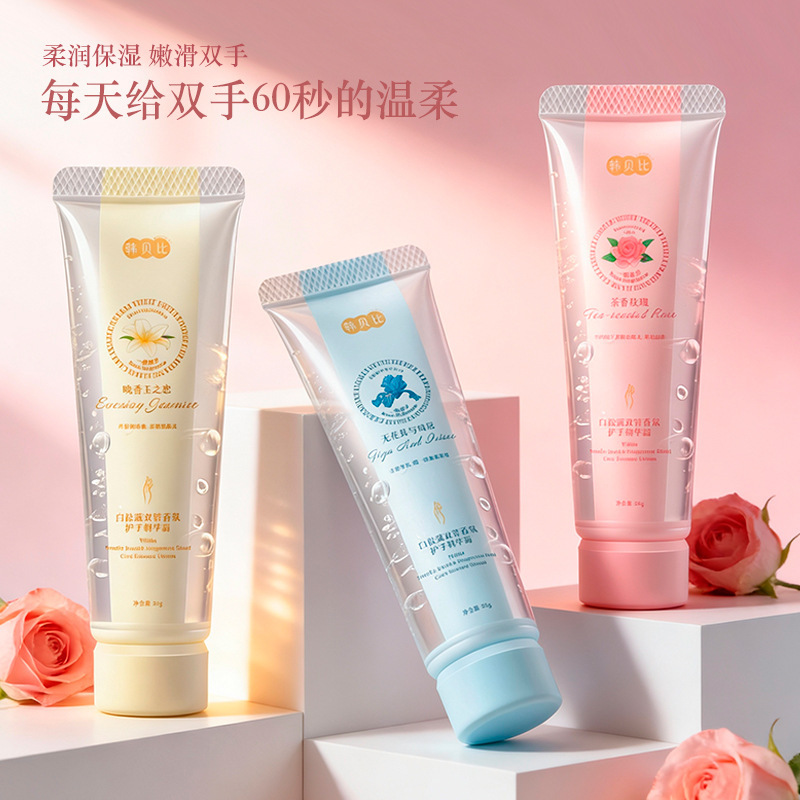Hanbei Nicotinamida Dual Tube Fragrance Hand Cream Hidratación Refrescante Fácil de Absorber No Grassy Hand Cream