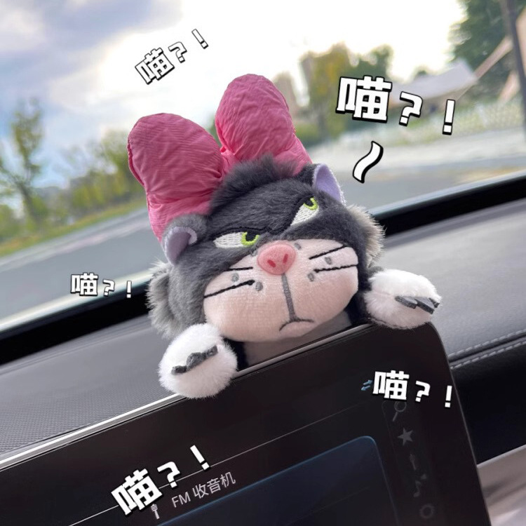 Lucifer Cat Control central Decoración de pantalla Espejo retrovisor de coche Muñeca de coche Muñeca de coche Accesorios de coche lindo