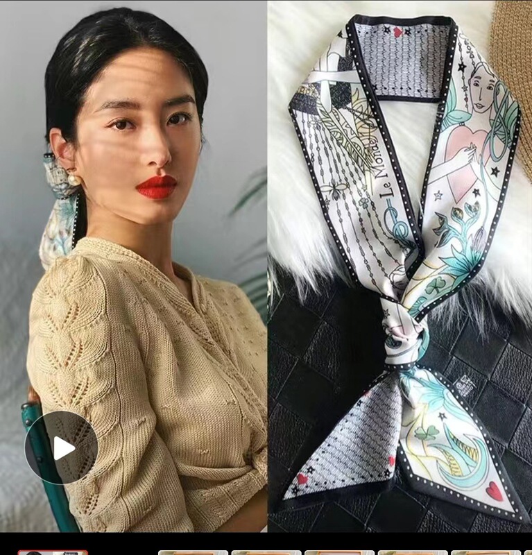 新商品の長条の小さいシルクのタオルのヘアバンドの女性の両面の優雅な紐付けのカバンのリボンのリボンのリボン|undefined