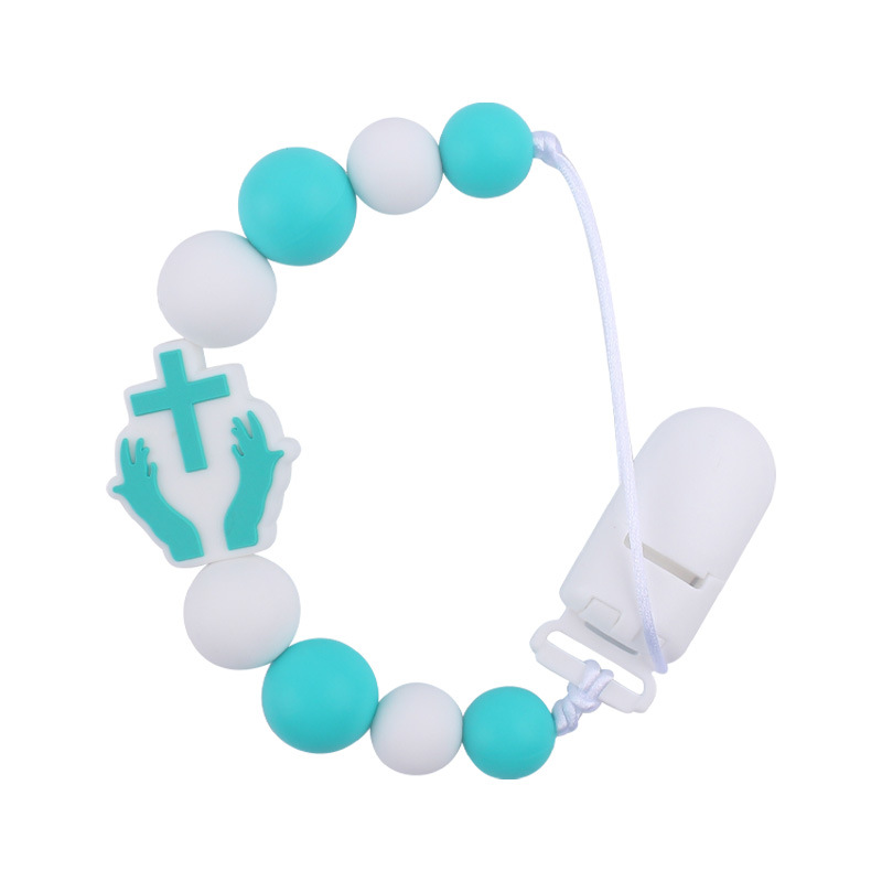 Nuevo bebé de dibujos animados animal pequeño mordedor creativo DIY lindo silicona mordedura molar Cadena de pezón cadena anti-caída