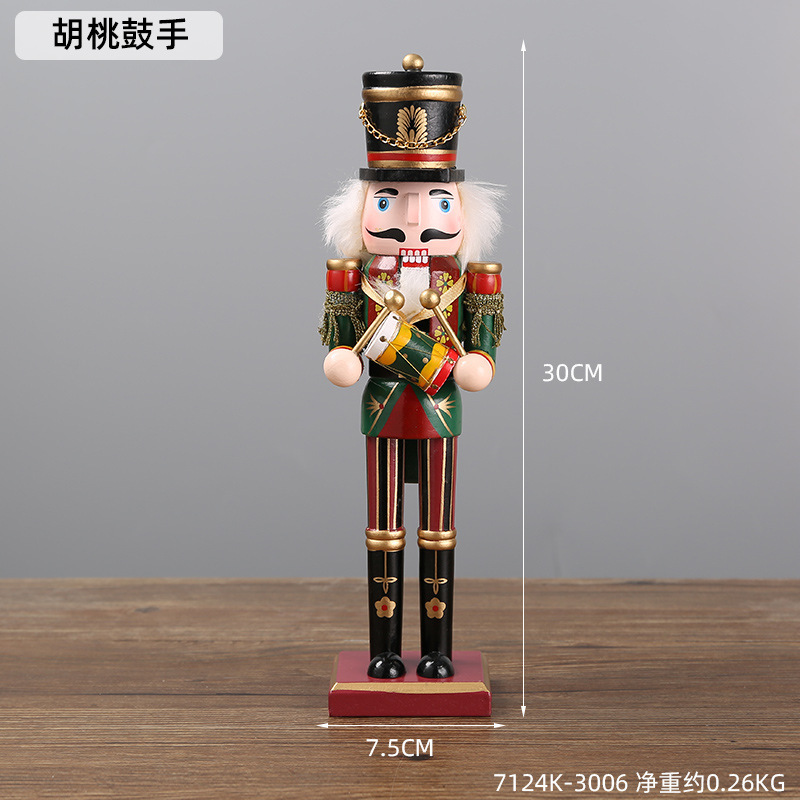 Cascanueces transfronterizos adornos de madera regalos de Navidad ventanas adornos de escritorio muñecas de rey soldado adornos