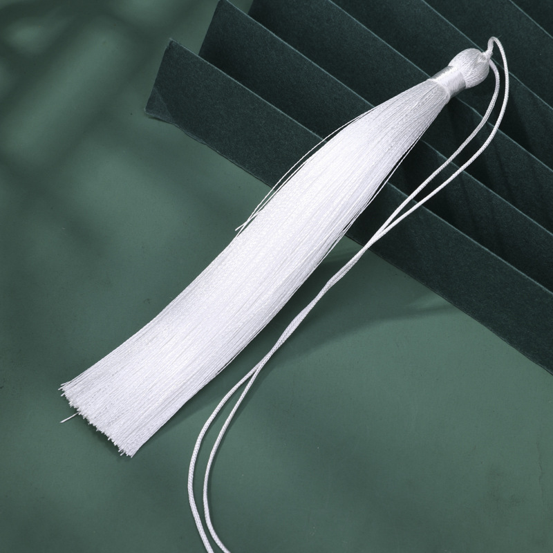 15cm de línea delgada borla diy accesorios hechos a mano seda de hielo borla espiga Hanfu colgante bigote wenwan borla joyería