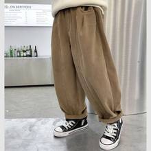 男童冬季加厚灯芯绒裤子2024新款儿童一体绒长裤中大童冬装裤子