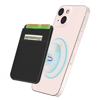 适用苹果iPhone16磁吸卡包 magsafe磁吸莱卡卡包热销苹果磁吸卡套