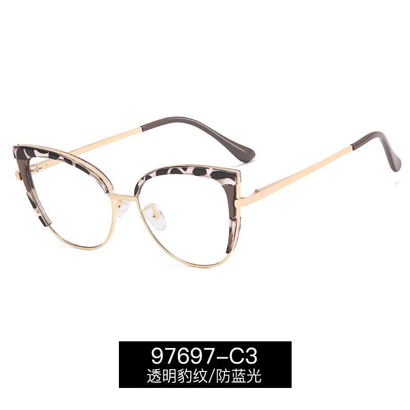97697 transfronterizas nuevas gafas de ojo de gato Marco de moda de las mujeres en stock al por mayor miopía anti-azul luz gafas