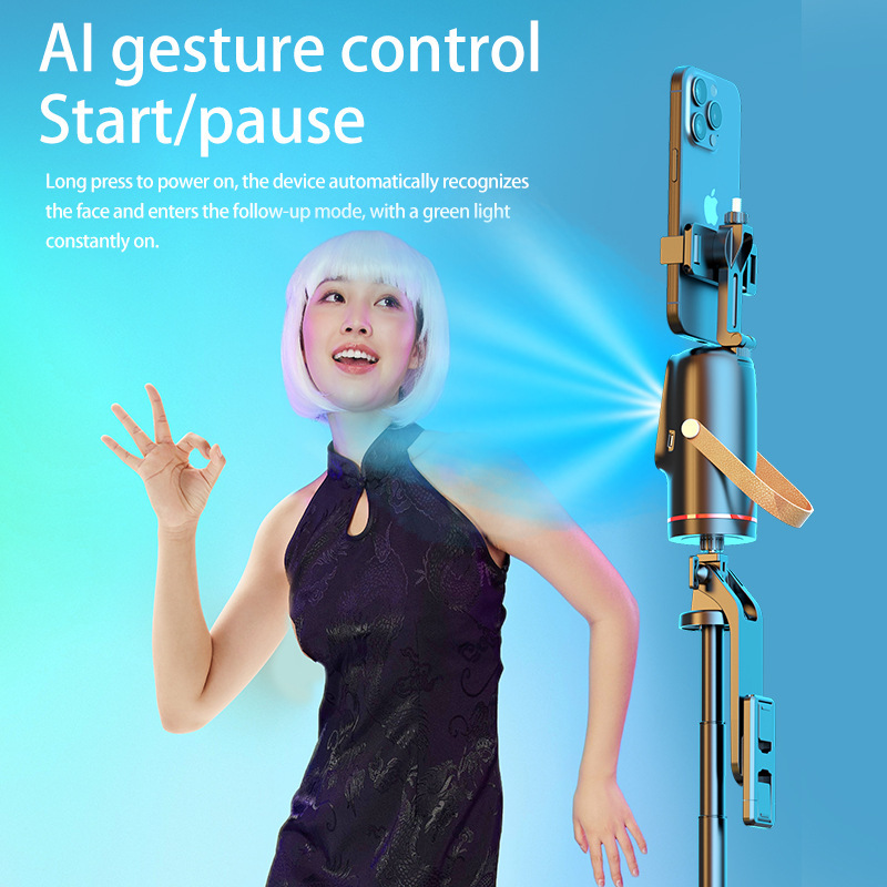 Estabilizador Gimbal con Seguimiento AI Q03 360 Grados de ABS con Control Remoto para Transmisión en Vivo image 4
