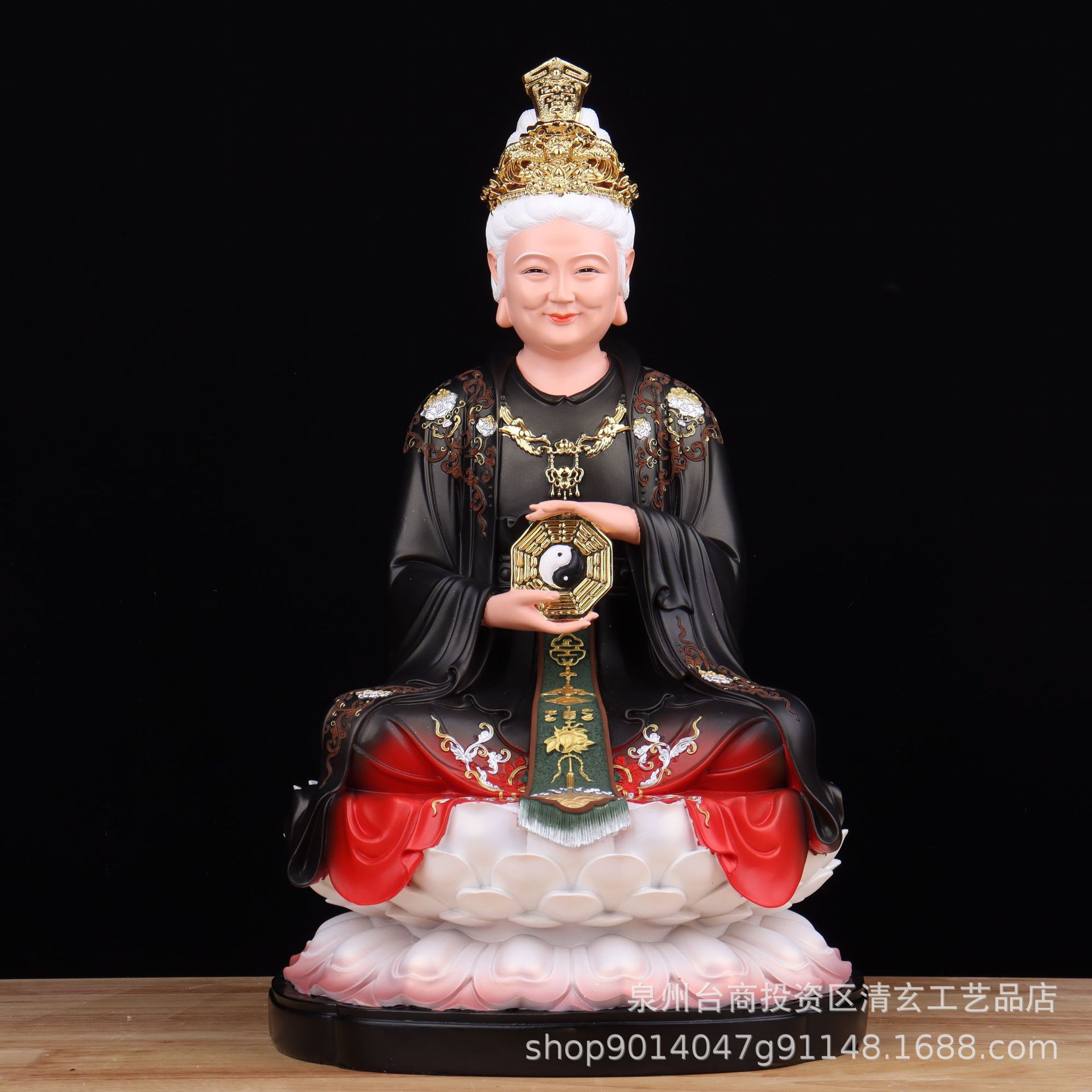 树脂彩绘无生老母神像供奉骊山圣母娘娘摆件无极老母老母无生奶奶-阿里巴巴