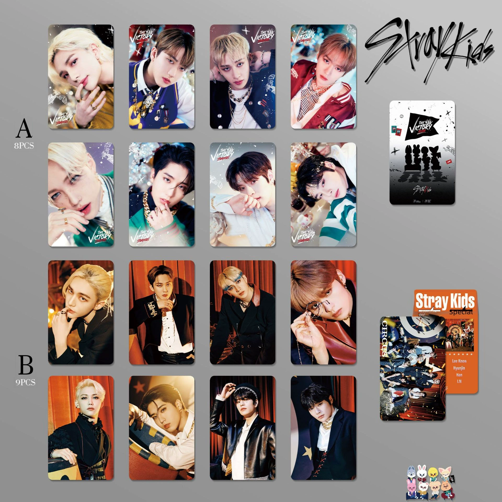 Мини-альбом Stray Kids, карта с той же фотографией Xiaoka Huang Yanchen Li Yanhao, коллекция карточек вокруг