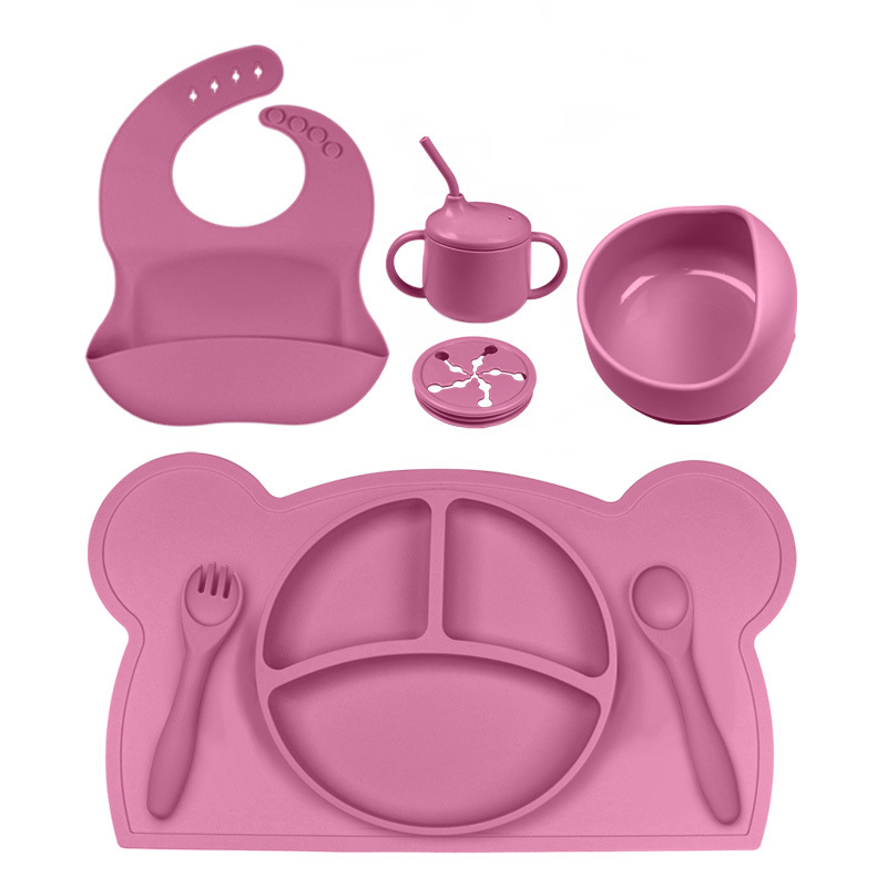 다크 핑크 8 피스 베어 플레이스 매트 표준