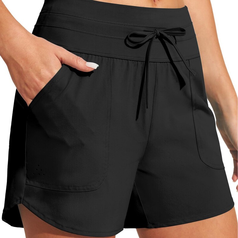 Cross-Border 2025 Summer Amazon Women's Shorts High-Waist Lace-Up Quick-Drying Swimsuit and Swimming Trunks for Women