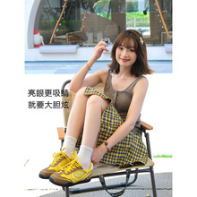 骆驼月牙德训鞋女2025户外休闲鞋秋季新款运动情侣鞋复古老爹鞋男