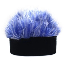 东南亚跨境爆款假发帽针织地主帽多色假发嘻哈帽子男士搞怪帽子男