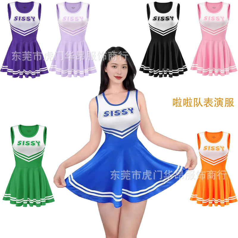 Cross Border Football Basketball SISSY Women's Soft Sleeveless Tight Mini dress Cheerleading Performance Suit Wholesale