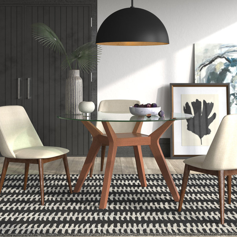 Exportación de mesa de comedor personalizada tabla de comedor de vidrio templado rectangular mesa de comedor silla mesa de comedor mesa de vidrio
