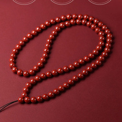 硃砂珠鏈串珠手工編織帝王砂佛珠項鍊不掉色珠子吊墜繩項鍊珠鏈