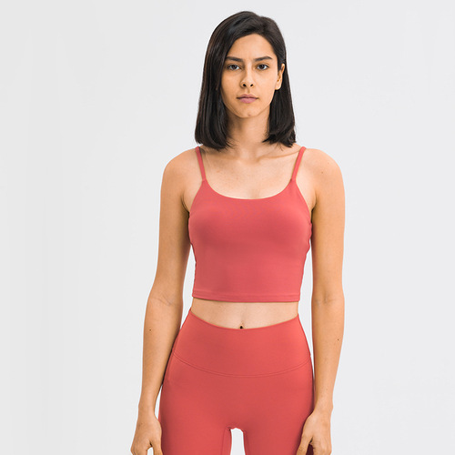 A drop-shipping yoga vest for women with chest pads, sexy back sports bra, push-up gym camisole