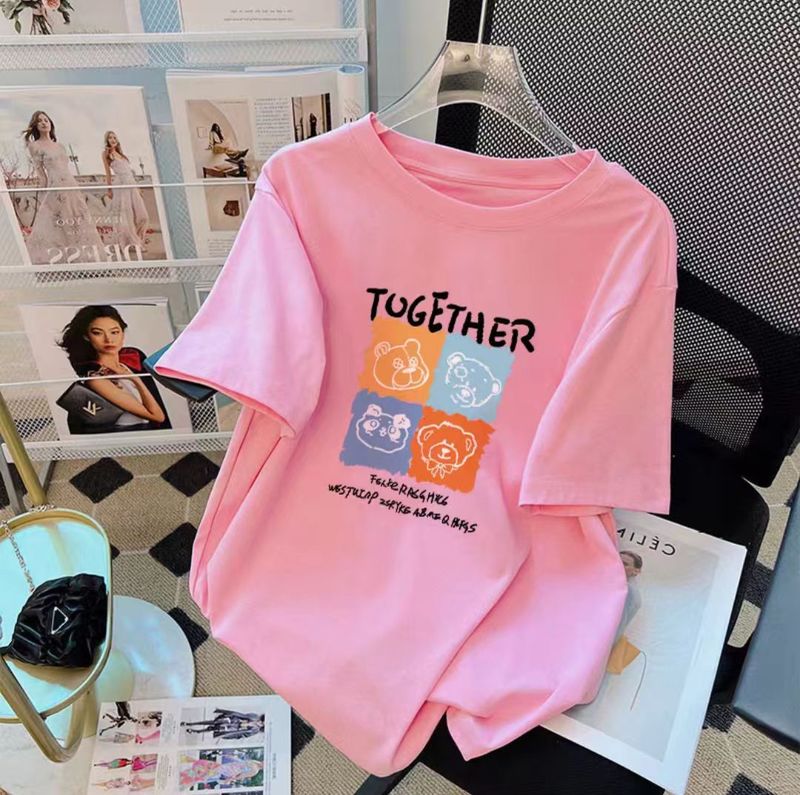 アメリカンレトロピュアコットン半袖Tシャツレディース2025年夏新作人気夏Tシャツルーズ|undefined
