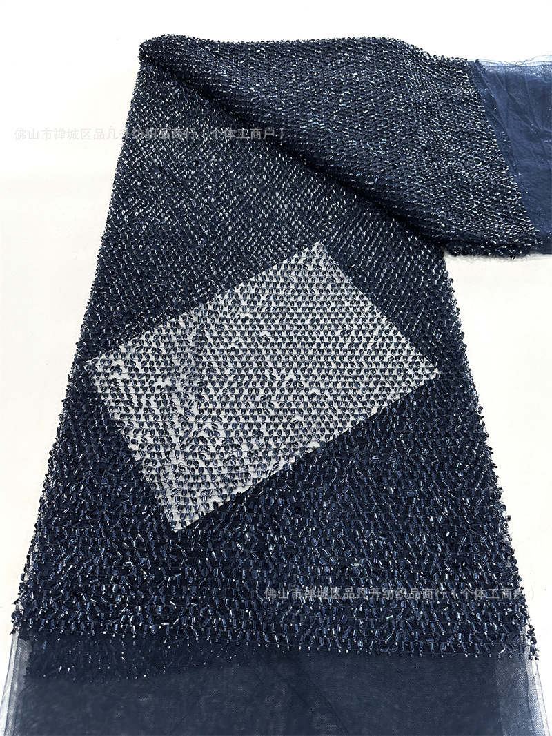 Fábrica de stock de bordado de sequinilla medio rollo de cebolla dorada multicolor ropa de brindis de alta fijación tela de vestido de cena