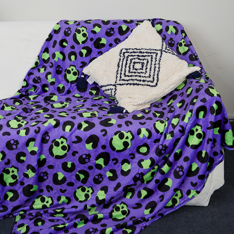 Comercio electrónico transfronterizo Amazon Wish Halloween lana manta espesa doble impresión flange manta