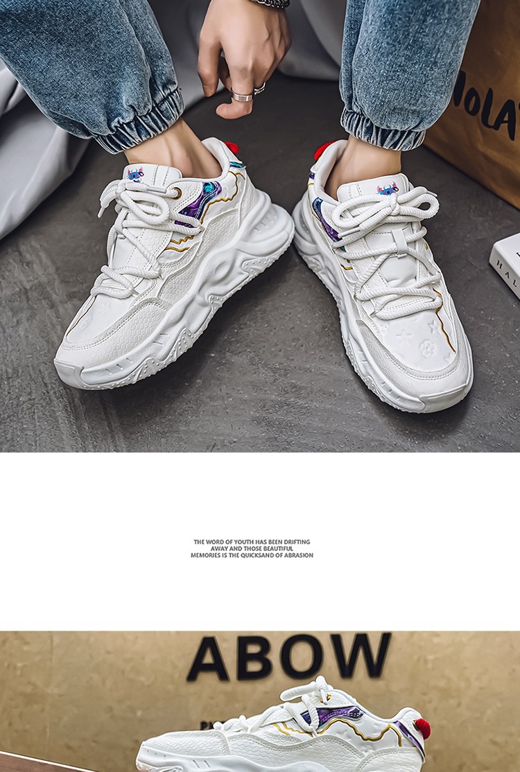 2024 herfst nieuwe lage top dikke zool vader trendy student leren gezicht niche casual sport herenschoenen_voghion.com