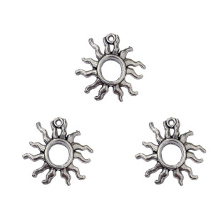 DIY zinc alloy jewelry accessories hollow sun pendant necklace bracelet beaded earrings keychain pendant