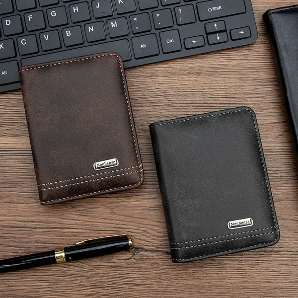 Cross-Border Fashion Vertical Style Foreign Trade Dollar Wallet with Multiple Card Slots, Card Holder, Dollar Wallet, Men's Ultra-Thin Small Leather Wallet