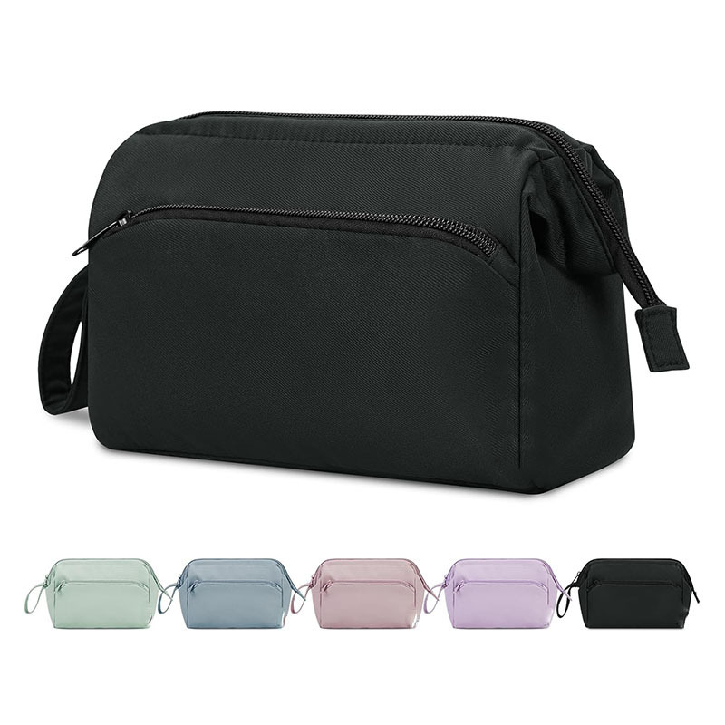 Amazon venta caliente bolsa de maquillaje de damas grande bolsa de maquillaje de boca ancha bolsa de maquillaje de viaje bolsa de maquillaje