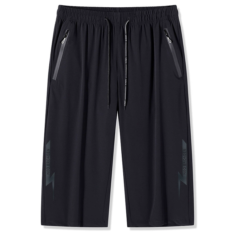 Logo Летние ледяные свободные прямые брюки Спортивные быстрые сухие тонкие шорты Мужские дикие повседневные брюки